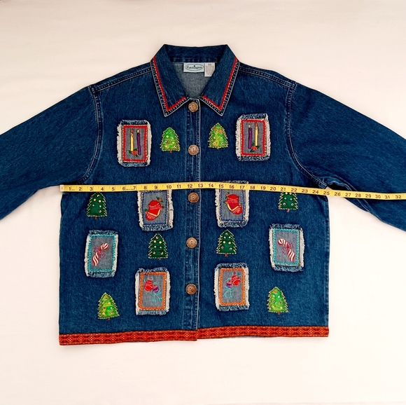 CHRISTMAS VINTAGE DENIM  JACKET, XL - Picture 9 of 13